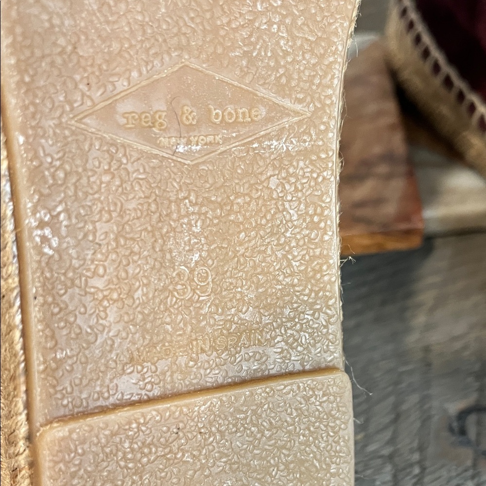 Rag & Bone Edie Espadrille Merlot Red Size EU 39 US 9 - Picture 8 of 8